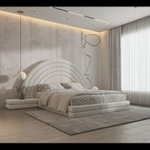 Trueliving  Modern Design Light masterbed Laminated Finish & PU Finish 6Ft *6Ft *1Ft